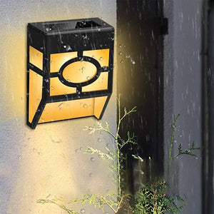 2 Pcs Solar-Powered Wall Deck Lights