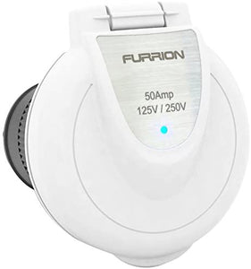 Furrion F52INR-PS-AM White Round 50 Amp 125/250V Marine/RV Inlet with Power Smart LED