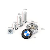 4Pcs License Plate Fasteners for BMW Vehicles - Automotive Exterior Accessories for BMW License Plate Frame Zinc Alloy Screws