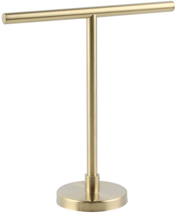 Modern Hand Towel Holder Tree Rack Free Standing SUS 304 Stainless Steel Countertop Towel Ring, Brushed PVD Zirconium Gold