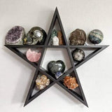 MaxCo Gothic Decor, Pentagram Shelf, Goth Decor - Wiccan Decor, Witch Decor, Pagan Room Decor. This Goth Decor Star Shelf is a Great Horror or Halloween Room Decor. 14 in x 3 in deep