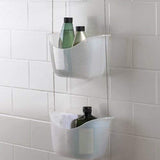 Umbra 022360-670 Bask, White Hanging Shower Caddy, Bathroom Storage and Organizer for Shampoo, Conditioner, Bath Supplies and Accessories, 11-1/4" x 5-1/4" x 36-1/2" h