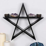 MaxCo Gothic Decor, Pentagram Shelf, Goth Decor - Wiccan Decor, Witch Decor, Pagan Room Decor. This Goth Decor Star Shelf is a Great Horror or Halloween Room Decor. 14 in x 3 in deep