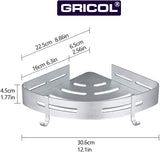 Gricol Bathtub Shower Corner Shelf Adhesive 2 Pack