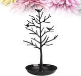 Plastic Birds Tree Stand Jewelry Display Necklace Earring Bracelet Holder Organizer Rack Tower Black