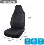 PIC AUTO High Back Car Seat Covers - Sports Carbon Fiber Mesh Design, Universal Fit, Airbag Compatible (Black)