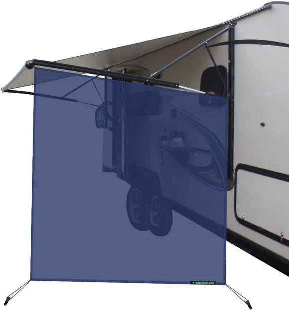 leaveshade RV Awning Sunshade Screen ●Tentproinc Navy Blue Mesh Sun Shade ●Block Sunshine from Patio Side Direction ●Motorhome Camping Trailer UV Sunblocker ●Canopy Sunscreen-3 Years Lasting