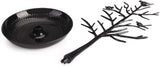 Plastic Birds Tree Stand Jewelry Display Necklace Earring Bracelet Holder Organizer Rack Tower Black