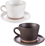 Mr. and Mrs. Better Together Brown/Cream Ceramic Coffee/Tea Mug Set for Couples | His and Hers Inspirational Design Better Together Collection | Dishwasher and Microwave Safe Mug and Saucer Boxed Set