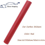 Silence Shopping 3D Carbon Fiber Vinyl Car DIY Wrap Sheet Roll Film Sticker Decal - Red Color 127X30cm 50"X11.8" (Red)