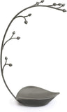 Umbra Orchid Jewelry Hanging Tree Stand - Multi-Functional Necklace Metal Holder Display Organizer Rack With a Ring Dish Tray - Great For Organization - Can Be Used As Decor, Dining Room Centerpiece