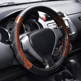 Elantrip Steering Wheel Cover Leather 15 1/2 to 16 inch Universal Large Soft Grip Breathable for Car Truck SUV Jeep Anti Slip Beige