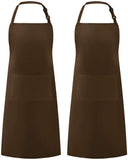 Syntus 2 Pack Adjustable Bib Apron Waterdrop Resistant with 2 Pockets Cooking Kitchen Aprons for Women Men Chef, Black