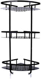 Leathario Shower Shelves Bathroom Shower Accessories Shower Storage Corner Bathroom Shelves Rustproof Sand Blasting Space Aluminum Paste Installation Wall Mounted 3 Layer Black