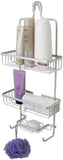 Splash Home Aluminum Kohala Shower Caddy Bathroom Hanging Head Two Basket Organizers Plus Dish For Storage Shelves For Shampoo, Conditioner and Soap, 24 x 5 x 11 Inches, Chrome