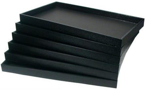 6 Black Plastic Jewelry Display Trays Showcase Displays