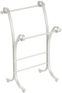 iDesign 62775 York Metal Free-Standing Hand Towel Drying Rack for Master, Guest, Kids' Bathroom, Laundry Room, Kitchen, 6" x 9" x 13.5", Satin Silver