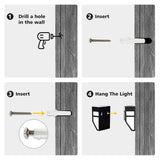 2 Pcs Solar-Powered Wall Deck Lights