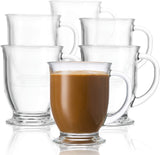 Coffee and Tea Glasses, by Kook, Hot Mugs, Set of 6, 15oz