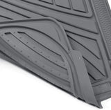 Motor Trend FlexTough Performance All Weather Rubber Car Floor Mats with Cargo Liner – Full Set Front & Rear Odorless Floor Mats for Cars Truck SUV, BPA-Free Automotive Floor Mats (Gray)