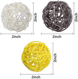 DomeStar Rattan Ball, 24PCS 2 Inch Decorative Balls Orbs Vase Bowl Fillers