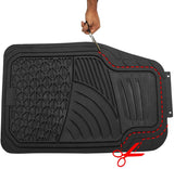 OxGord Brick-Style All-Weather Rubber Floor-Mats - Waterproof Protector for Spills, Dog, Pets, Car, SUV, Minivan, Truck - 4-Piece Set - Black