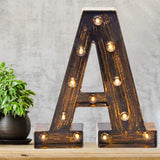 Pooqla Vintage Light Up Marquee Letters with Lights – Illuminated Industrial Style Lighted Alphabet Letter Signs - Coffee Bar Apartment Bedroom Wall Home Initials Decor A-Z