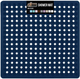 Gorilla Grip Patented Shower Stall Mat, 21x21 Bath Tub Mats, Washable, Square Bathroom Mats for Showers with Drain Holes, Suction Cups, White