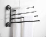 YaGao - Bathroom Swing Arm Towel Bars Wall Mount Bath Towel Rack with Arms Hanger Towel Holder Organizer - SUS 304 Stainless Steel Matte Black (3 Arms(Black))