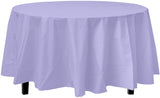 Exquisite 12-Pack Premium Plastic 84-Inch Round Tablecloth - Dark Blue