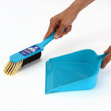 MR. SIGA Dustpan and Brush Set, Pack of 2 Set, Blue & Grey