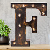 Pooqla Vintage Light Up Marquee Letters with Lights – Illuminated Industrial Style Lighted Alphabet Letter Signs - Coffee Bar Apartment Bedroom Wall Home Initials Decor A-Z