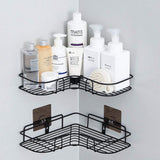 Shower Organizer Caddy Corner Shelf Bathroom Basket Rack Bathroom Accessories Hanging Shower Storage Soap Holder Wire Basket Shelves For Bathroom Kitchen Dorm Shower Caddy Tension Pole (Black)