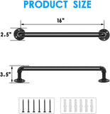 Qualward Industrial Pipe Towel Rack 16 inch Towel Bar, Towel Holder, Wall Mounted DIY Style, Matte Black Finish for Kitchen Or Bath Hanging (1 Pack)