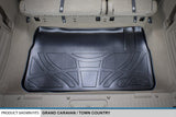 SMARTLINER Floor Mats 3 Rows and Cargo Liner Behind 3rd Row Set Black for 2008-2018 Caravan/Town & Country (Stow'n Go Only)