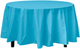 Exquisite 12-Pack Premium Plastic 84-Inch Round Tablecloth - Dark Blue