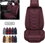 Leather Car Seat Covers, Faux Leatherette Automotive Vehicle Cushion Cover for Cars SUV Pick-up Truck Universal Fit Set for Auto Interior Accessories (OS-004 Full Set, Black)