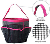 GGone 3 Pack Mesh Shower Caddy,Portable Quick Dry Hanging Tote Storage Bag Bath Organizers with 9 Large Pockets for Shampoo, Soap and Other Bathroom Accessories - Black, Blue, Pink