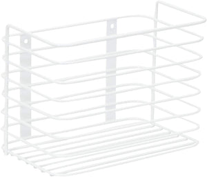 Household Essentials White Double Basket Organizer | Mounts to Solid Cabinet Doors or Walls