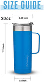 Life’s Easy - Stainless Steel Mug with Handle, Vacuum Insulated Mug for Hot and Cold Drink, Leak-Proof, Spill-Proof, Blue, 20 oz