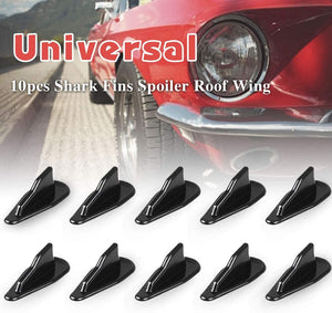 Alpha Racing 10pcs/Set Diffuser Shark Fin Kit Compatible with Spoiler Roof Wing Air Vortex Generator Carbon Fiber Pattern