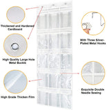 FiveRen 2 Pieces Over-the-Door Hanging Pantry Organizer and Kitchen Storage Unit with 15 Crystal-Clear Vinyl Pockets and 3 Metal Hooks