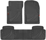 Motor Trend FlexTough Advanced Black Rubber Car Floor Mats with Cargo Liner Full Set – Front & Rear Combo Trim to Fit Floor Mats for Cars Truck Van SUV, All Weather Automotive Floor Liners