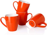 Sweese 601.404 Porcelain Mugs - 16 Ounce (Top to the Rim) for Coffee, Tea, Cocoa, Set of 4, Red