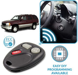 Keyless2Go Replacement for Keyless Entry Car Key Fob Vehicles That Use 3 Button KOBLEAR1XT 15042968 Remote, Self-programming