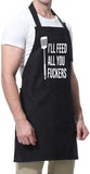 I'll Feed All You - Funny Aprons for Men, Women with 3 Pockets - Dad Gifts, Gifts for Men - Birthday, Mothers Day Gifts for Mom, Wife, Husband, Brother, Friends - Miracu Kitchen Cooking BBQ Chef Apron