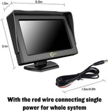 Backup Camera Monitor, 4.3 Inch TFT LCD Color Display Rear View Camera Monitor with High Resolution, Esky 180° Adjustable Monitor Screen for Vehicle Backup Parking, Car, Truck Pickup, Tractor Cameras