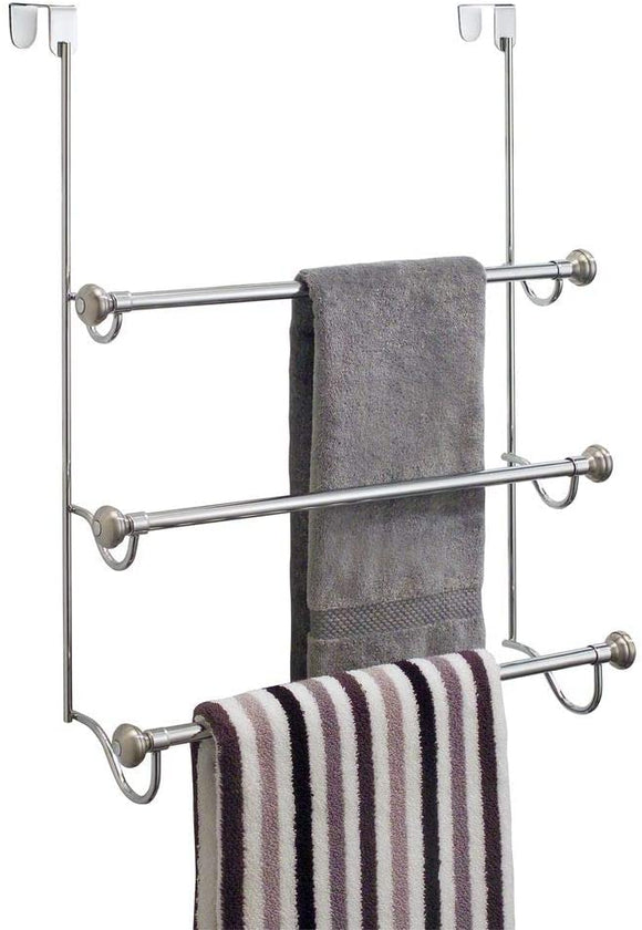 iDesign York Over the Shower Door Towel Rack for Bathroom, 1.5