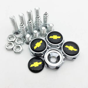 4Pcs License Plate Fasteners for BMW Vehicles - Automotive Exterior Accessories for BMW License Plate Frame Zinc Alloy Screws