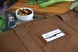 Waxed Canvas Chef Knife Bag Holds 19 Knives PLUS Knife Steel Meat Cleaver and Large Storage Compartments! Our Most Durable Professional Line Knife Carrier Includes Custom Padlock! (Bag Only) (Khaki)